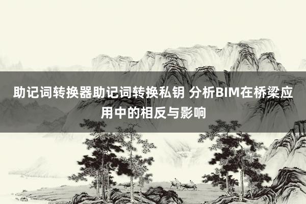 助记词转换器助记词转换私钥 分析BIM在桥梁应用中的相反与影响